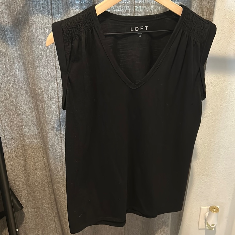 Loft black cotton blouse